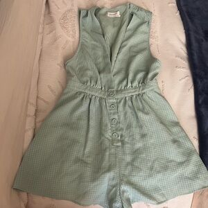 Urban Outfitters Green Sleeveless Romper